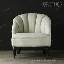 Chaise en bouleau de couleur blanche certifiée par feu de haute qualité de contenu de tissu